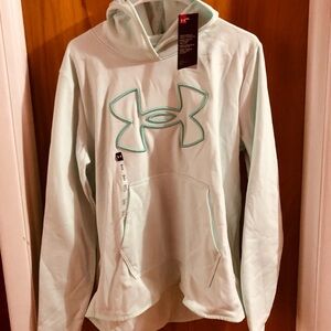 Under Armour mint green Hoodie with Teal Logo new nwt